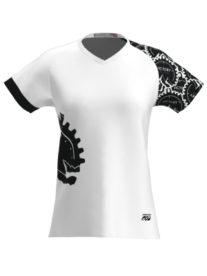 Podiumwear Women's Silver Short Sleeve MTB Jersey - NEW FABRIC 2025!