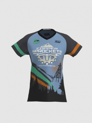 Podiumwear Women's Silver Short Sleeve MTB Jersey - NEW FABRIC 2025!