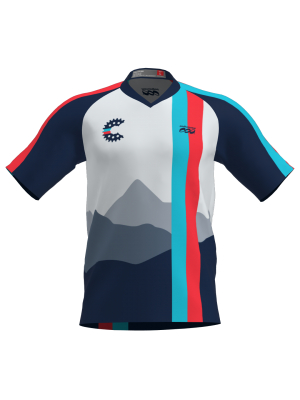 Podiumwear Men's Silver Short Sleeve MTB Jersey - New Fabric 2025!