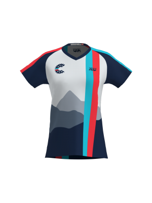 Podiumwear Women's Silver Short Sleeve MTB Jersey - NEW FABRIC 2025!