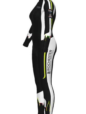 Podiumwear Women's Silver Two-Piece Race Suit