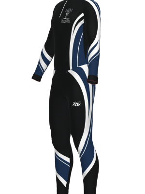 Podiumwear Unisex Silver Two-Piece Race Suit