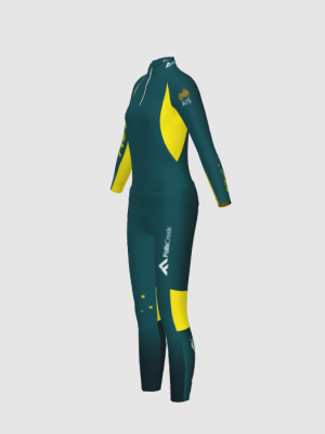 Podiumwear Women's Gold Two-Piece Race Suit