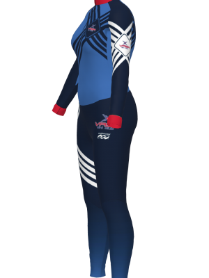 Podiumwear Women's Silver Two-Piece Race Suit