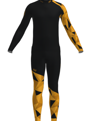 Podiumwear Unisex Gold Two-Piece Race Suit