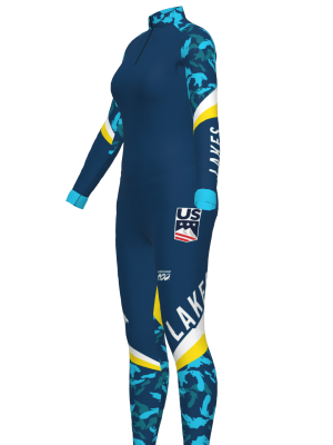 Podiumwear Women's Silver Two-Piece Race Suit