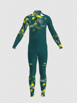 Podiumwear Unisex Gold Two-Piece Race Suit