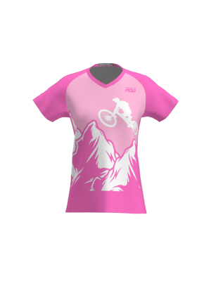 Podiumwear Women's Silver Short Sleeve MTB Jersey - NEW FABRIC 2025!