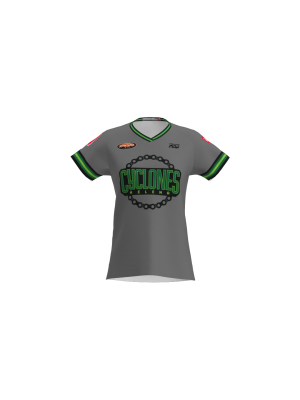 Podiumwear Women's Silver Short Sleeve MTB Jersey - NEW FABRIC 2025!