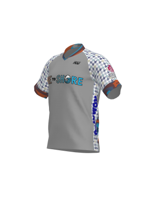 Podiumwear Men's Silver Short Sleeve MTB Jersey - New Fabric 2025!