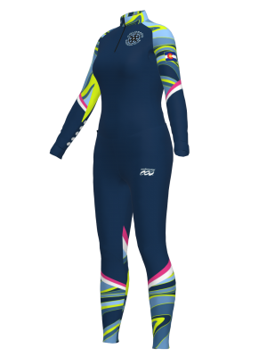 Podiumwear Women's Silver Two-Piece Race Suit