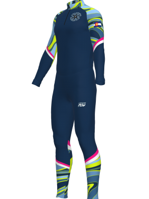 Podiumwear Unisex Silver Two-Piece Race Suit