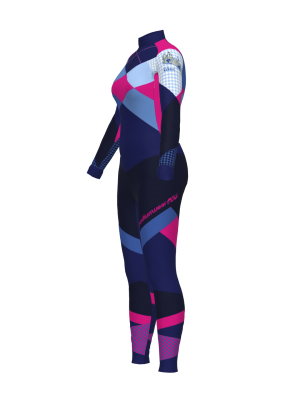 Podiumwear Women's Silver Two-Piece Race Suit