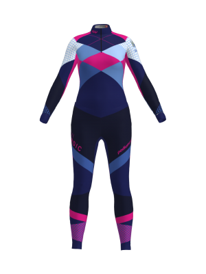 Podiumwear Women's Silver Two-Piece Race Suit