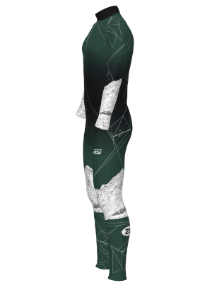 Podiumwear Unisex Silver Two-Piece Race Suit
