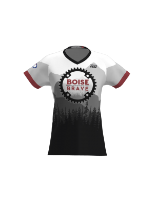 Podiumwear Women's Silver Short Sleeve MTB Jersey - NEW FABRIC 2025!
