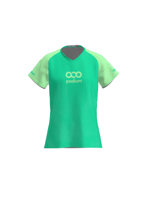 Podiumwear Women's Silver Short Sleeve MTB Jersey - NEW FABRIC 2025!