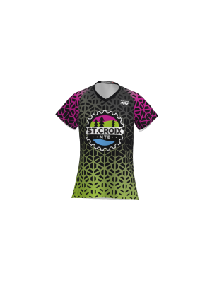 Podiumwear Women's Silver Short Sleeve MTB Jersey - NEW FABRIC 2025!
