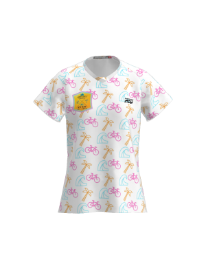 Podiumwear Women's Silver Short Sleeve MTB Jersey - NEW FABRIC 2025!