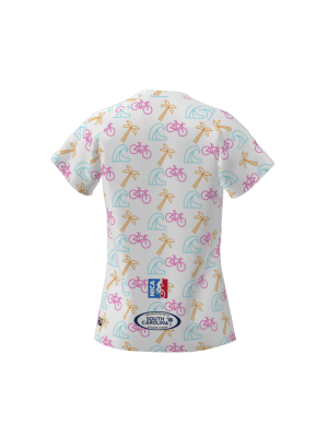 Podiumwear Women's Silver Short Sleeve MTB Jersey - NEW FABRIC 2025!