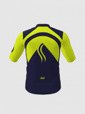 Podiumwear Men's Gold Full Zip Jersey (Cycling) Back View