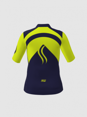 Podiumwear Women's Gold Full Zip Jersey (Cycling) Back View