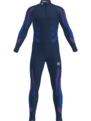 Podiumwear Unisex Silver Two-Piece Race Suit (Nordic Skiing) Front View