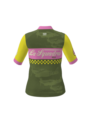 Podiumwear Women's Gold Full Zip Jersey (Cycling) Back View
