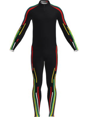 Podiumwear Men's Gold Two-Piece Race Suit (Nordic Skiing) Front View
