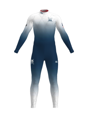 Podiumwear Unisex Gold One-Piece Race Suit (Nordic Skiing) Front View