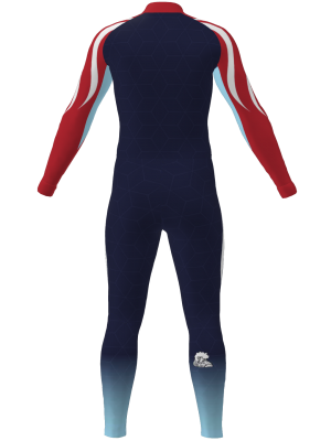 Podiumwear Unisex Gold One-Piece Race Suit (Nordic Skiing) Back View