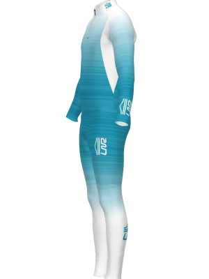 Podiumwear Men's Gold Two-Piece Race Suit (Nordic Skiing) Side View