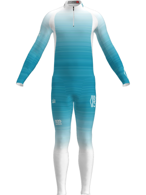 Podiumwear Men's Gold Two-Piece Race Suit (Nordic Skiing) Front View