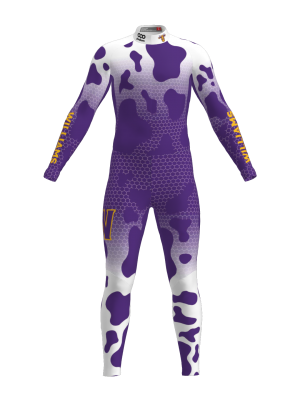 Podiumwear Unisex Gold One-Piece Race Suit (Nordic Skiing) Front View