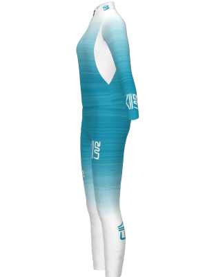 Podiumwear Women's Gold Two-Piece Race Suit (Nordic Skiing) Side View