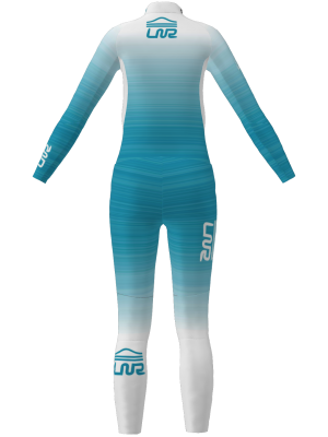 Podiumwear Women's Gold Two-Piece Race Suit (Nordic Skiing) Back View