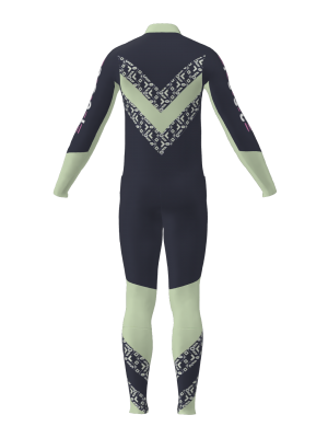 Podiumwear Men's Gold Two-Piece Race Suit (Nordic Skiing) Back View