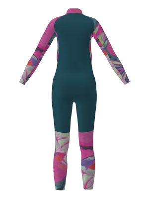 Podiumwear Women's Gold Two-Piece Race Suit (Nordic Skiing) Back View