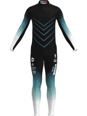 Podiumwear Men's Gold Two-Piece Race Suit (Nordic Skiing) Front View