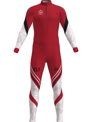 Podiumwear Unisex Silver Two-Piece Race Suit (Nordic Skiing) Front View