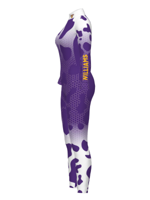 Podiumwear Women's Gold One-Piece Race Suit (Nordic Skiing) Side View