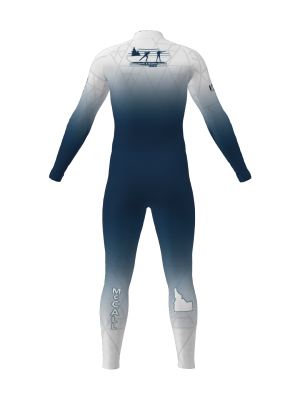 Podiumwear Unisex Gold One-Piece Race Suit (Nordic Skiing) Back View