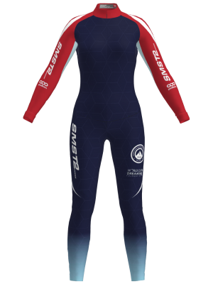 Podiumwear Women's Gold One-Piece Race Suit (Nordic Skiing) Front View