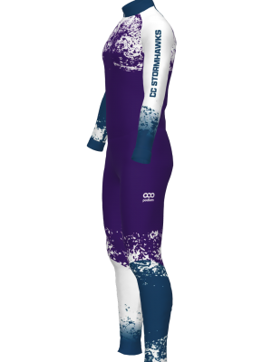 Podiumwear Unisex Silver Two-Piece Race Suit (Nordic Skiing) Side View