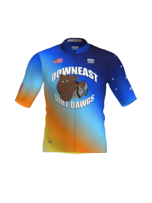 Podiumwear Men's Gold Full Zip Jersey (Cycling) Front View