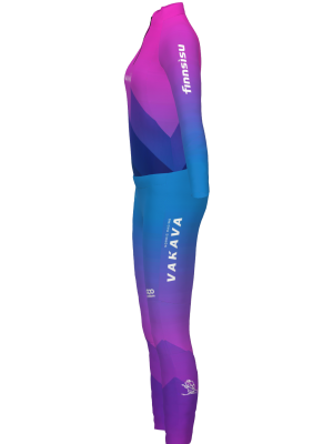 Podiumwear Women's Gold Two-Piece Race Suit (Nordic Skiing) Side View