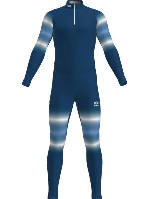 Podiumwear Unisex Silver Two-Piece Race Suit (Nordic Skiing) Front View