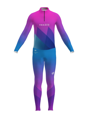 Podiumwear Men's Gold Two-Piece Race Suit (Nordic Skiing) Front View