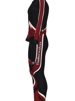 Podiumwear Unisex Silver Two-Piece Race Suit (Nordic Skiing) Side View