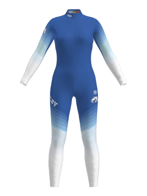 Podiumwear Women's Gold One-Piece Race Suit (Nordic Skiing) Front View
